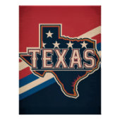 Texas State Retro Flag Design Perfect Poster (Voorkant)