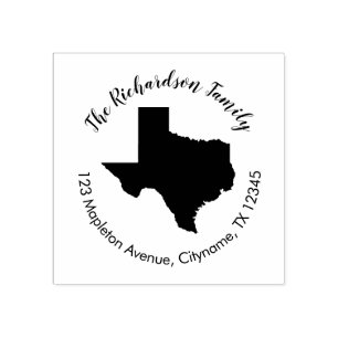 Texas State return address rubberstempel