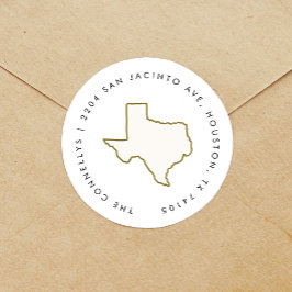 Texas State Return-adreslabels Ronde Sticker