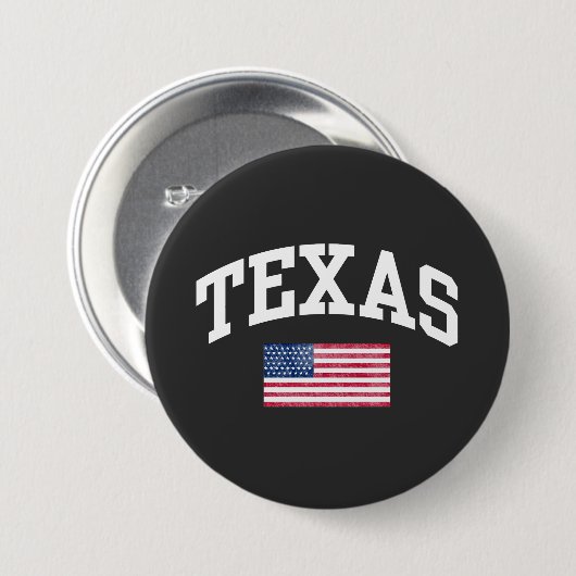Texas state ronde button 7,6 cm (Voorkant /achterkant)