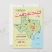 Texas State Save the Date Wedding Destination Kaart (Voorkant)