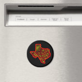 Texas State Scribbleprint Magneet (Insitu (Vaatwasser))