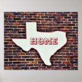 Texas State Shape Home Photographic Art Print (Voorkant)