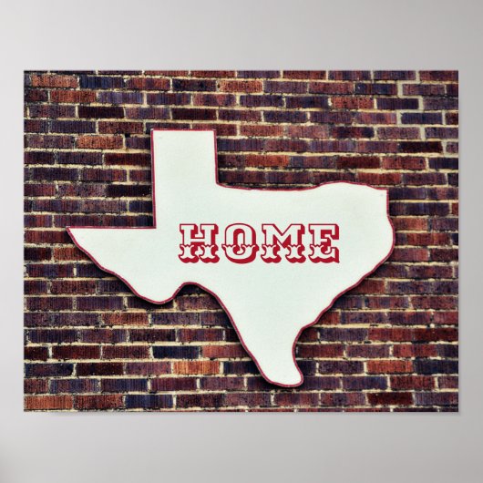 Texas State Shape Home Photographic Art Print (Voorkant)