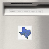 Texas State Shape Vlag en Bluebonnets Magnet (Insitu (Vaatwasser))