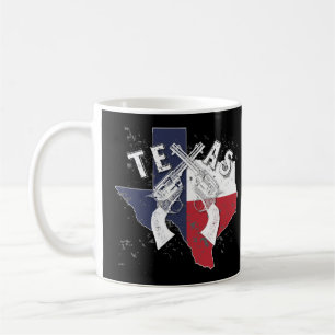 Texas State Six Shooter Crossed Pistols Souvenir Koffiemok