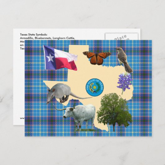 Texas State Symbols Briefkaart (Voorkant / Achterkant)