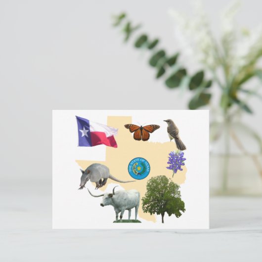 Texas State Symbols Briefkaart (Staand voorkant)