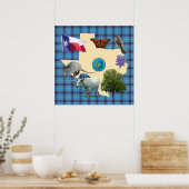 Texas State Symbols Poster (Keuken)