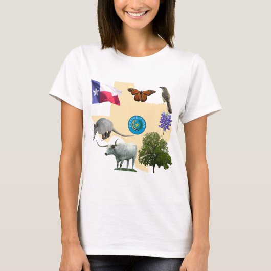 Texas State Symbols T-shirt (Voorkant)