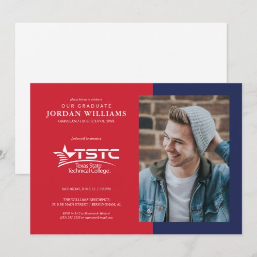 Texas State Technical College Graduation Aankondiging (Voorkant / Achterkant)