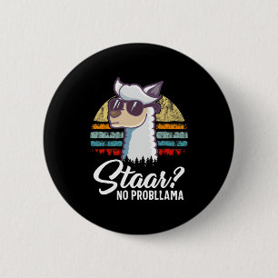 Texas State Test Dag Llama Alpaca voor studenten G Ronde Button 5,7 Cm