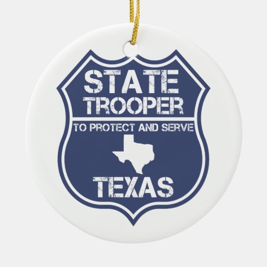 Texas State Trooper om te beschermen en te dienen Keramisch Ornament (Voorkant)