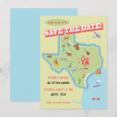 Texas State Trouwlocatie Bewaar de Datum Kaart (Voorkant / Achterkant)