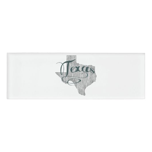 Texas State Typografie Naambadge (Voorkant)