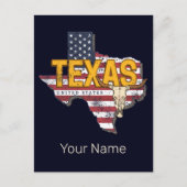 Texas State Verenigde Staten Retrokaart  Verenigde Feestdagenkaart (Voorkant)