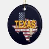 Texas State Verenigde Staten Retrokaart  Verenigde Keramisch Ornament (Links)