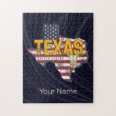 Texas State Verenigde Staten Retrokaart  Verenigde Legpuzzel (Verticaal)