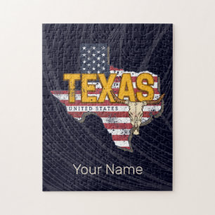 Texas State Verenigde Staten Retrokaart Verenigde Legpuzzel