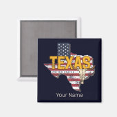Texas State Verenigde Staten Retrokaart  Verenigde Magneet (Voorkant / Achterkant)