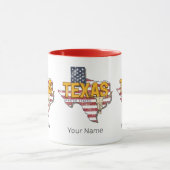 Texas State Verenigde Staten Retrokaart  Verenigde Mok (Midden)