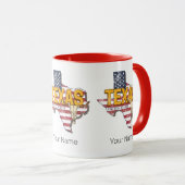 Texas State Verenigde Staten Retrokaart  Verenigde Mok (Voorkant rechts)