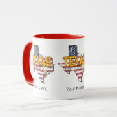 Texas State Verenigde Staten Retrokaart  Verenigde Mok (Voorkant links)