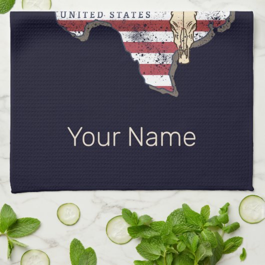 Texas State Verenigde Staten Retrokaart Verenigde Theedoek (Gevouwen)