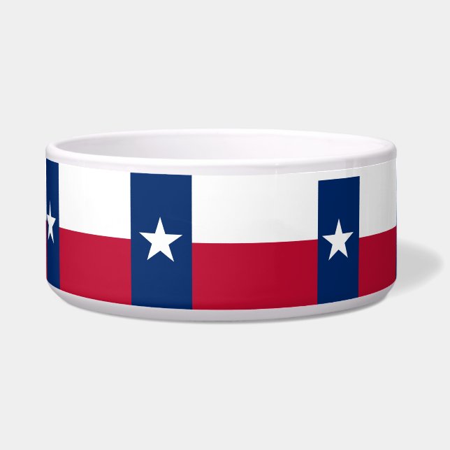 Texas State Vlag Pet Bowl Voerbakje (Voorkant)