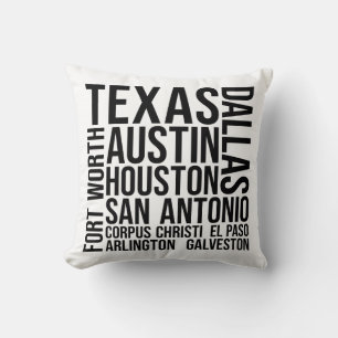 Texas Steden Woordkunst - Austin Travel Kussen