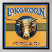 Texas Steer Longhorn Poster (Voorkant)