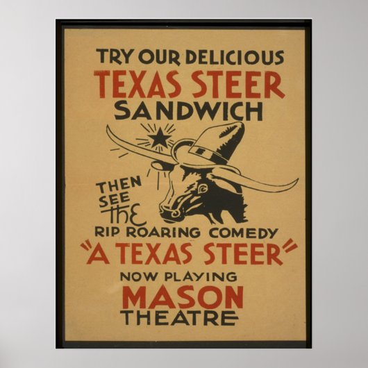 Texas Steer Poster (Voorkant)