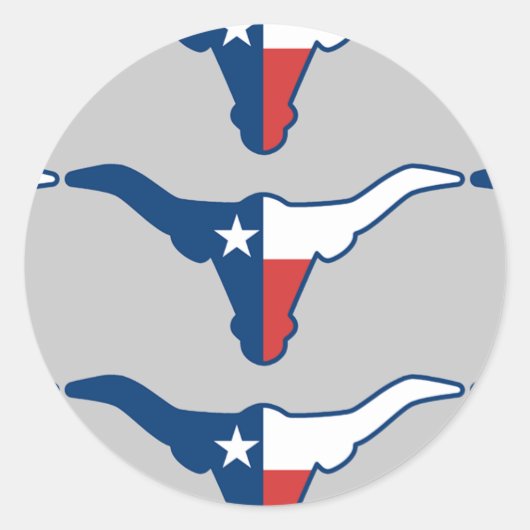 Texas steer ronde sticker (Voorkant)