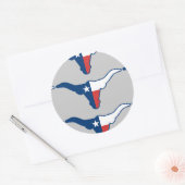 Texas steer ronde sticker (Envelop)