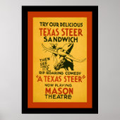 Texas Steer Sandwich Poster (Voorkant)