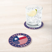Texas sticker, phone case, tote bag ronde kartonnen onderzetter (Insitu)