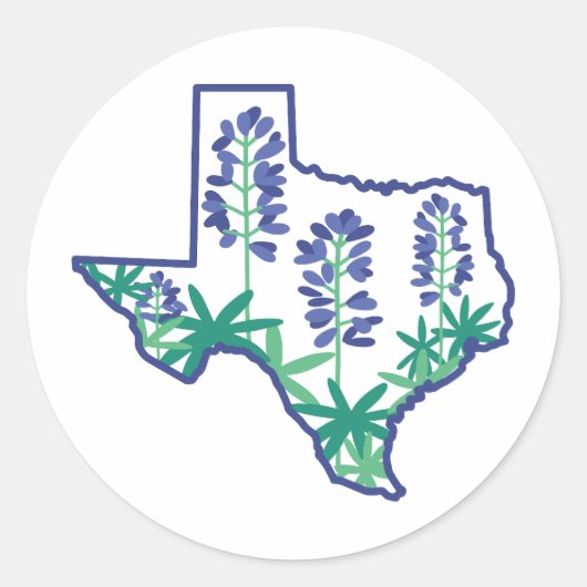 Texas Sticker, Texas State Sticker, Texan, Texas Ronde Sticker (Voorkant)