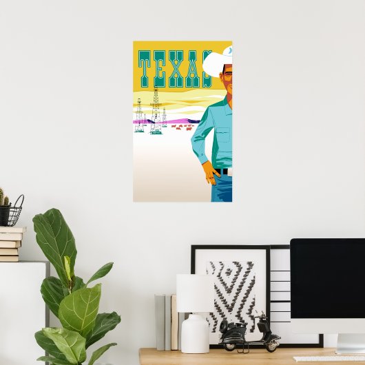 Texas. stijlreisposter poster (Thuiskantoor)