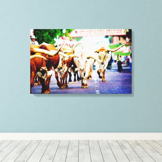 Texas Stockyards Canvas Afdruk (Insitu (Houten vloer))