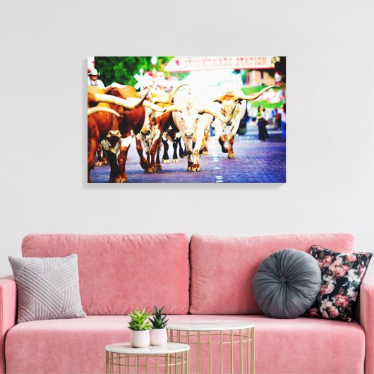 Texas Stockyards Canvas Afdruk (Insitu (Woonkamer))