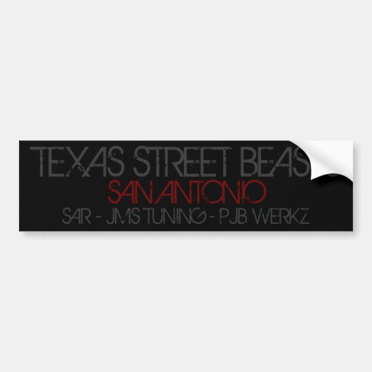 texas street beesten bumpersticker (Voorkant)