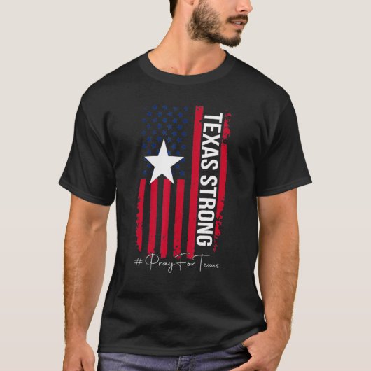 Texas Strong Pray For Texas Flag Map 1 T-shirt (Voorkant)