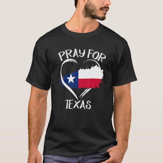 Texas Strong Pray For Texas Flag Map T-shirt (Voorkant)
