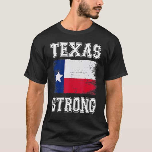 Texas Strong Pray For Texas Flag Map T-shirt (Voorkant)