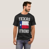 Texas Strong Pray For Texas Flag Map T-shirt (Voorkant volledig)