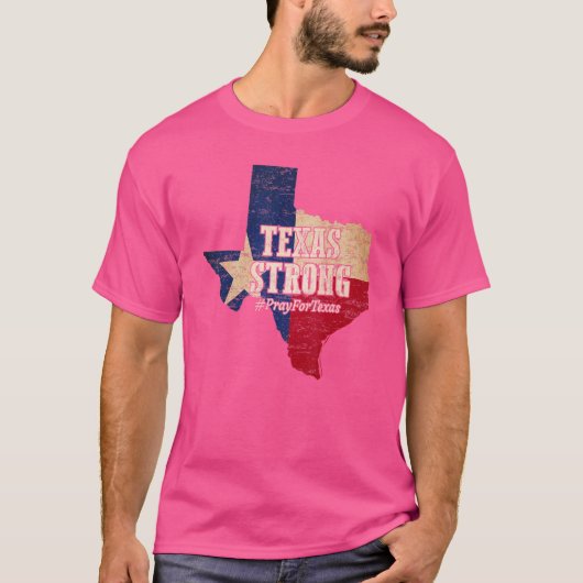 Texas Strong Pray For Texas Flag Map T-shirt (Voorkant)
