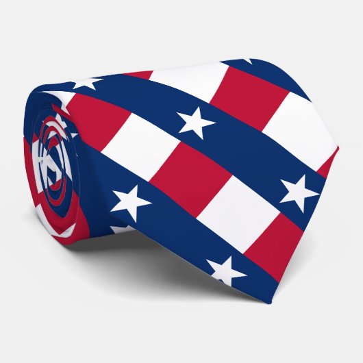 Texas Stropdassen, mode VS, Texas Flag business Stropdas (Opgerold)