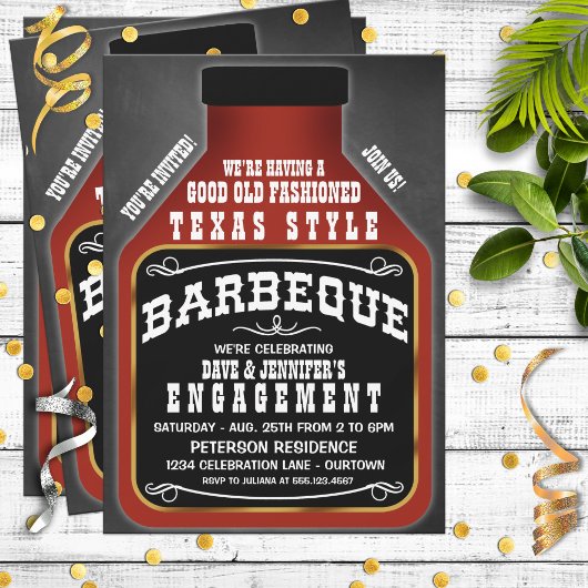 Texas Style BBQ-feestuitnodigingen Kaart