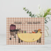 Texas Style BBQ Party Kaart (Staand voorkant)