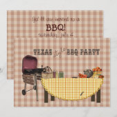 Texas Style BBQ Party Kaart (Voorkant / Achterkant)